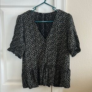 Madewell floral peplum blouse